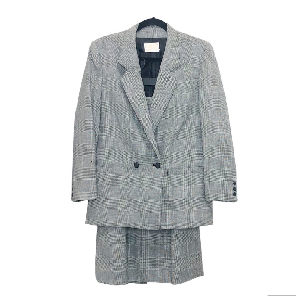 Vintage Pendleton Plaid Striped Coat and Skirt Set